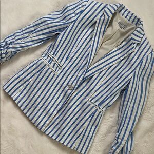 Tahari striped blazer (white and blue)